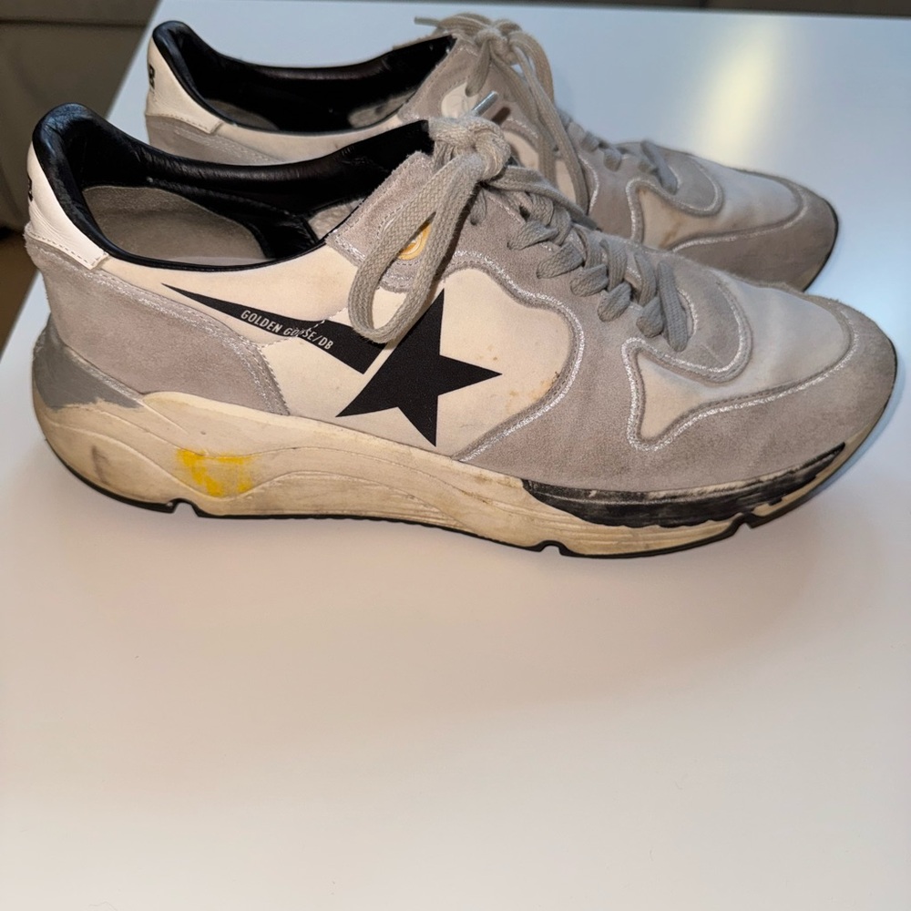 Golden Goose Gray and Black Sneakers